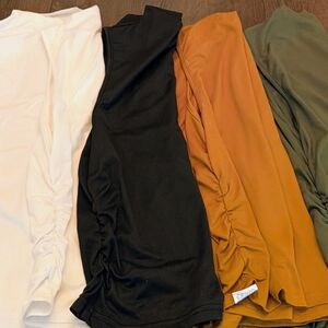 Set of Four Ruched Sleeve Tops